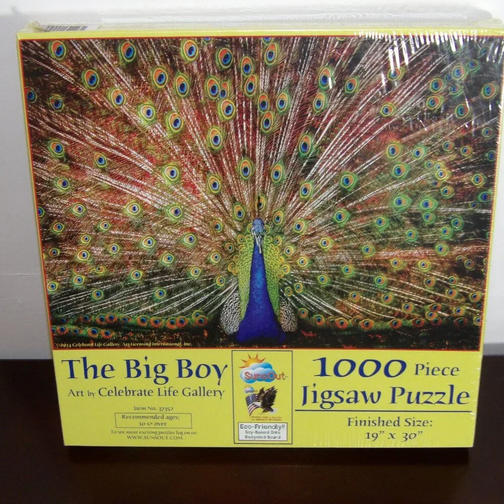 The Big Boy Suns Out 1000 Piece Jigsaw Puzzle of a Pretty Peacock new